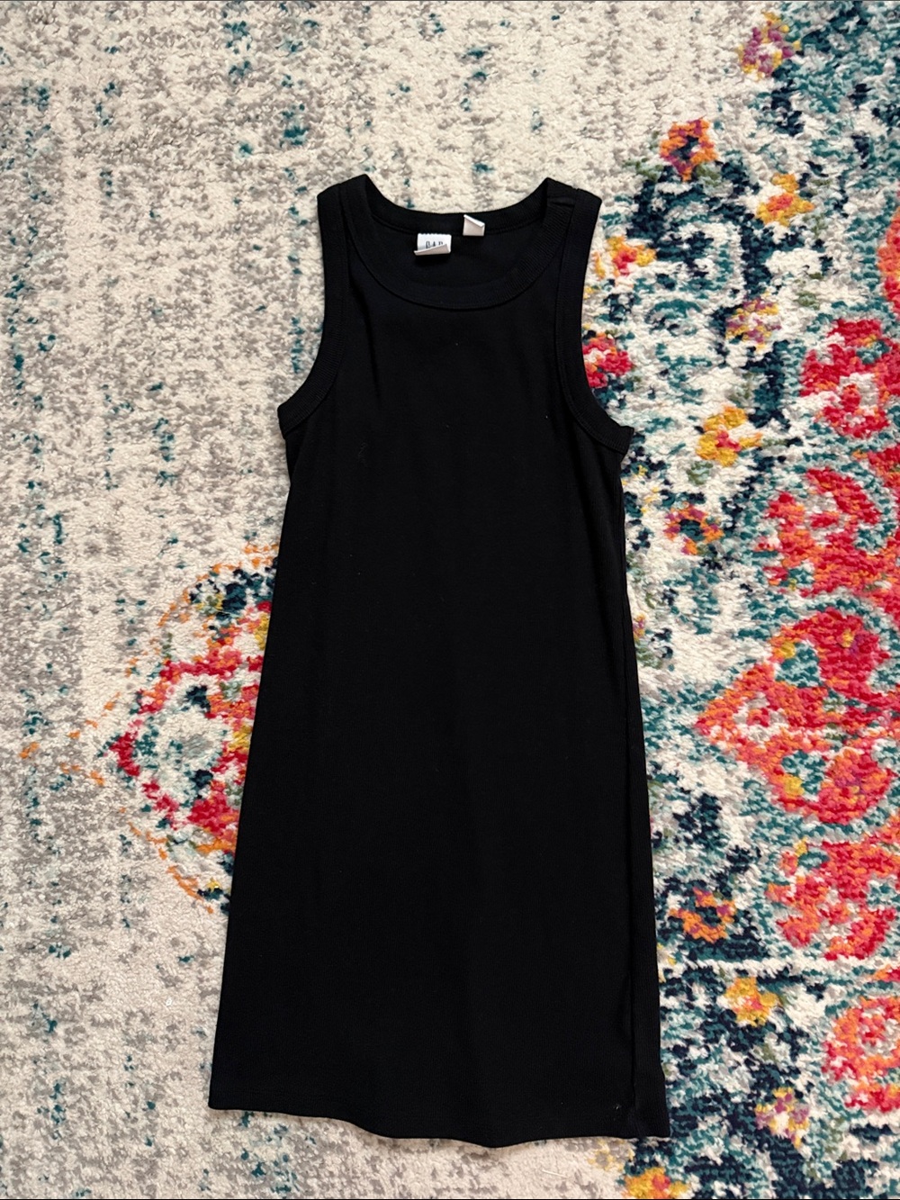 Gap Kids black ribbed tank dress